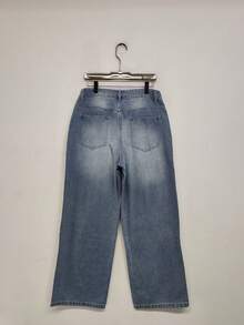 1pc Loose Fit Casual Street Style Wide-Leg Couple Jeans