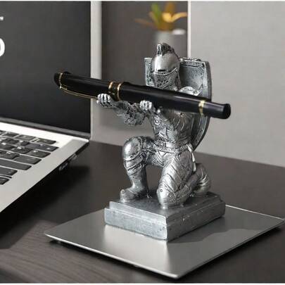 Executive Armor Knight Pen Holder Creative Desk Decor, Graduation Gift, Phone Stand For Men