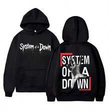 System Of A Down Double Sided Print Hoodie Men Women Rock Vintage Autumn Winter Sweatshirt 90s Alternative Metal HipHop Pul Sweatshirts For Women Hoodies For Men Black Hoodie For Women Men's Hoodie Sweatshirts For Men - Black - View 4