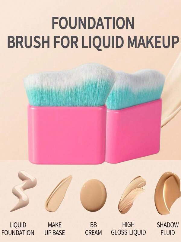 1支特大号柔软波浪形化妆刷，适用于BB霜、粉底液、散粉、护肤霜等，涂抹顺滑，不吸粉