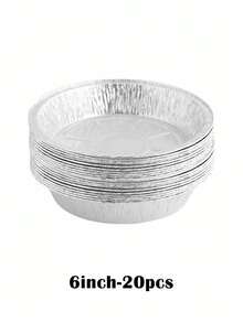 6/7/8 英寸铝箔派烤盘，圆形一次性食品容器，用于烘焙派、甜点、食品和水果，适用于家用空气炸锅，铝箔烤盘，10 个装/20 个装 - 銀色 - 查看 13