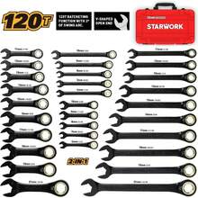 TRUE MECHANIC™ 30-Piece, 120T SAE&Metric Ratcheting Wrench Set, Gift Series With Red Case, Professional - 30pc-red - View 4