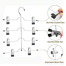 1/2 piezas Percha ajustable multicapa, tendedero plegable de acero inoxidable que ahorra espacio, adecuado para pantalones casuales, ropa interior, chalecos, shorts, vaqueros y toallas - Multicolor - Ver 4