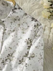 女士春夏度假百搭印花纽扣前襟休闲时尚衬衫 - 彩色 - 查看 4