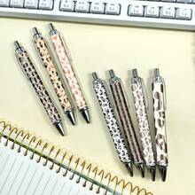 1pc Leopard Print Ballpoint Pen, Cheetah Pattern Writing Pen, Cute Black Ink Fine Tip, Smooth Writing, Perfect Gift For Women, Suitable For Home And Office Use - Multicolor - View 1