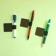 Elastic Rubber Single Steel Pen Clip, PU Leather Pen Loop Fixation Clip, Suitable For Notebooks, Diaries, Planners, Tablet Covers, Self-Adhesive Pen Clip With Elastic Loop, Can Fix Stylus Pens, Book Surfaces,Pencil Case,Stationery,Back To School,Bag - Multicolor - View 4