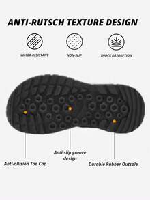 CAMEL CROWN 男士透气舒适休闲沙滩凉鞋，防滑闭趾徒步凉鞋，夏季 - 黑色 - 查看 7