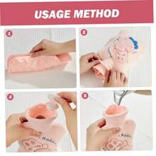 HLJ  Hot Water Bottle With Plush Cover 2 Sets 500ml Thermal Leakproof Hot Water Bag Breathable Soft Cute Cartoon Mini Hot Water Bottle Hot Water Bag134 - 2Sets - View 5