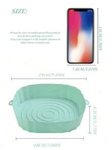 1pc Reusable Non-Stick Silicone Air Fryer Basket Liner, Replacement Baking Tray For Air Fryer, Rectangular Air Fryer Baking Tray, Easy To Clean - Multicolor - View 8