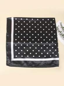 1 Stück 90cm bedruckter Seidentuch/Bandana für Frauen, Modeaccessoire für Strand, Urlaub und Alltag, verleiht Ihrem Outfit einen stilvollen Touch - Schwarz - Übersicht 3