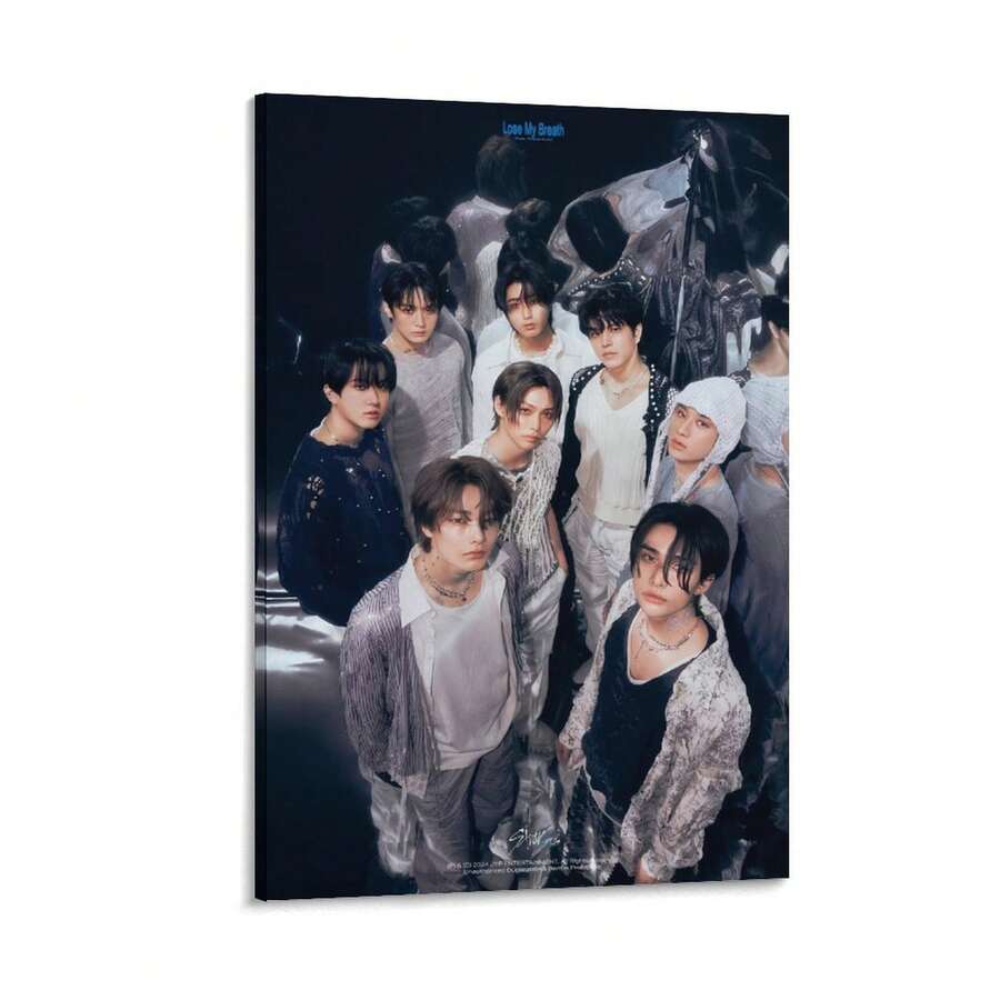 Framed Stray KPOP Boy Group Poster Canvas Wall Art Wall Hanging Birthday Party Background Banner For Living Room Bedroom Dorm Decoration - Multicolor - View 1