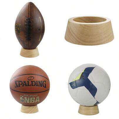 Soporte de madera HillSpring para exhibir balones de baloncesto, fútbol, voleibol, fútbol y bolas de cristal