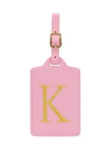 FOREVER MIYIN 26个字母首字母纹理布行李牌 - 可爱的金色字母刺绣组合姓名标签，适用于行李箱、旅行包等，双面信息卡，耐用便携，清晰设计 - 非常适合飞机旅行、家庭度假、商务旅行和日常通勤，是所有旅行者必备的时尚旅行配件