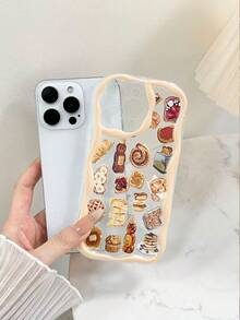 Transparent Cartoon Phone Case With Bread & Cream Pattern And Chain, Compatible With IPhone 14, 14 Pro, 14 Pro Max, 13, 13 Pro, 13 Pro Max, 11, 11 Pro Max, 12, 12 Pro, 12 Pro Max, XR, XS, 15, 15 Pro, 15 Pro Max, 16, 16 Pro, 16 Pro Max, 17, 17 Pro, 17 Air, 17 Pro Max, Redmi Series - Multicolor - View 6