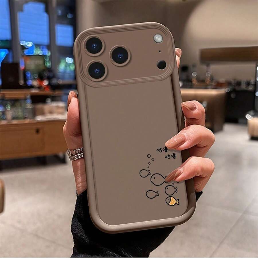 Fish phone case suitable for  17 16 16E 15 14 13 12 11 Pro Max 17 Air 16 Plu silicone all inclusive protection anti slip and anti fall soft case - Escalera Ojo Celestial - pez - SKU37594WX - Ver 1