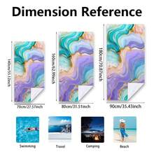 1pc Marble Geometric Pattern Printed Beach Towel, Super Absorbent Quick Dry Towel For Swimming, Soft And Lightweight Beach Blanket, Suitable For Beach, Swimming, Outdoor, Travel, An Ideal Beach Essential - Multicolor - View 2