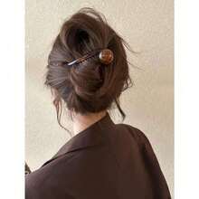 1/2pcs Retro Coffee Pearl Twist Hair Clips, Elegant Hair Accessories For Women, Simple Graceful Styling Clips Perfect For Spring & Summer, Versatile For Daily Wear & Office Commute, Chic Hair Barrettes To Elevate Hairstyles - 彩色 - 查看 4