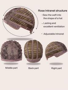 Women'S Basic Bob With Bangs, White Ombre Synthetic Wig, Matte Finish, High-Temperature Fiber, Rose Net Cap, Natural Look - Multicolor - View 8