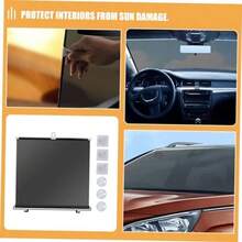 Artibetter Protector Solar Retrctil para Parabrisas de Auto Sombra UV con Ventosas y Ganchos Adhesivos Accesorio de Vehculo para Proteccin Solar y Aislamiento Trmico - 125,00 x 54,00 x 3,00 cm - Ver 8
