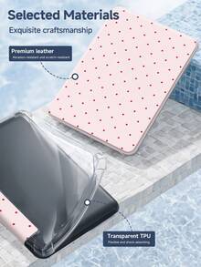 Pink Polka Dots Tablet Protective Case,Compatible With IPad 9.7/10.2/10.5/10.9/12.9/Pro 11, 10th Gen,Compatible With Samsung Galaxy Tab S6 Lite 10.4 Inch,Compatible With Kindle Paperwhite 12th Gen 2024,Kindle (11th Generation) 2022 Release,Soft Anti-Fall Protection,Smart Stand/Automatic Wake Up/Sleep,Christmas Gift. - Hồng - Xem 8
