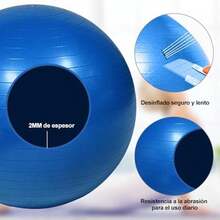 Pelota Fitness De Ejercicio para Yoga Pilates con Bomba para Pilates Yoga DEmbarazo Eporte Ejercicios Abdominales Y Ejercicios Bsicos Fitness Equilibrio Gym - azul + 55cm - Ver 6