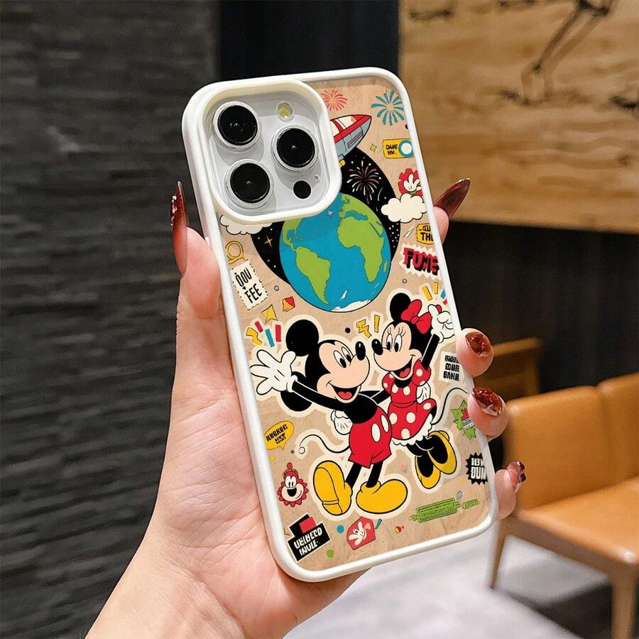 Mickey Mouse Clubhouse Character Patterned Phone Case Featuring A Joyful Design. Mickey Mouse, Minnie Mouse, Donald Duck, Daisy Duck, Goofy Dog, Compatible With IPhone 17, 17 ProMax, 17 Pro, 17 Air, 16, 15, 14, 13, 12 Pro 11 XsMax Xs Xr X And Galaxy Models, With Shockproof Protection And Magnetic Case. A Fun Gift For Disney Fans ,Mickey Fans, Family, Friends, Birthdays, Holidays, And Special Occasions. A Delightful Addition To Your Phone Accessories. - 白色 - 查看 1