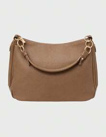 Women's Large Hobo Bag With Modern Finish And Ring Detail - 咖啡 - 查看 7