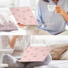 For MacBook Air 13.6 Inch Case A3240 M4 A3113 M3 A2681 M2 With Retina Dispaly, 2025 2024 2023 2022 Release, Plastic Hard Shell Case With Screen Protector & Keyboard Cover, Chalk Pink Bow - 仙人掌和花卉 - 查看 9