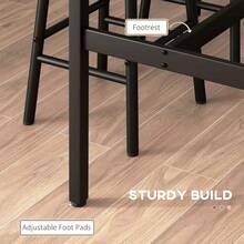 3 Piece Bar Table Set With 2 Stools, Industrial Bar Table And Stool Set, Dining Table And Chair Set For Small Space, Grey - 83A-048V80GY - View 7