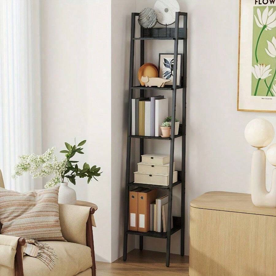 Estanterías de piso - Madera Negra - Ver 1