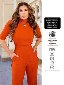 Maria do Luxo Women Two-piece Outfits - 亮橙色 - View 6