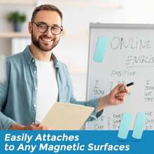 Ddaowanx Whiteboard Eraser, Magnetic Dry Erase Eraser, Glass Board Eraser,School And Office Supplies, Pack Of 2 (Light Blue) - ColorG - 查看 4
