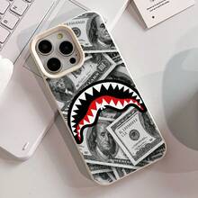 Money Phone Case, Aggressive Style, For Compatible With IPhone 17/17pro/17promax/17Air/Iphone16/16pro/16plus/16promax/15/15promax/15pro/11/12/13/14promax/12mini/13mini/11pro/11promax/12pro/12promax/13pro/13promax/14pro/14promax, Dollars And Shark Mouth Gift, Wealth Aesthetic Design Present For Him, Rich Lifestyle Gift - 白色 - 查看 5