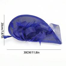 1件装女士迷人帽子茶会头饰肯塔基德比婚礼花朵网纱发夹发饰