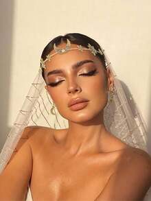 3PCS Creative Star & Moon Rhinestone Elastic Geometric Headband With Asymmetric Star & Moon Earrings Set - Perfect For Holiday Gifts, Celebrations, And Daily Wear