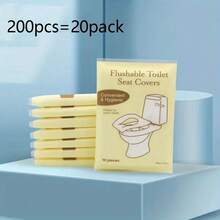 200片装超大号可冲水马桶垫，10片/包，轻便、方便、卫生，马桶垫，适用于公共卫生间、如厕训练、旅行（飞机、露营）、房车，一次性马桶垫 - 彩色 - 查看 11