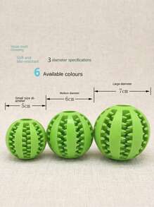 PETSIN 1pc Dog Toy Ball Interactive Rubber Ball Chew Toy For Small Dogs Dental Cleaning Ball Pet Food Feeder Silicone Ball Toy - Multicolor - View 3
