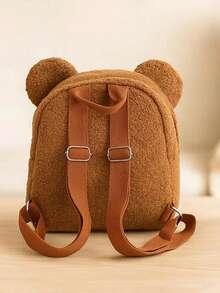 2pcs Teddy Bear Backpack & Customized Name Personalized Children's Backpack, Autumn/Winter Vibe, 2026 New Casual Ear Bear Backpack, Exclusive Gift, Holiday Gift, Unique Thoughtfulness, Full Of Love