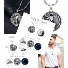 Collar cruz hombre plata collar gótico hombre collar esqueleto memento mori colgante moneda cruz halloween esqueletos punk joyería - como en la foto - Ver 3