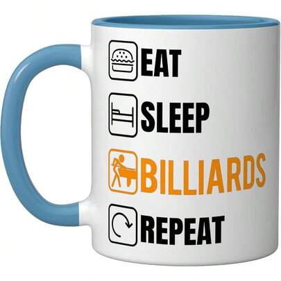 Pool - Billiard Games Funny Sayings Snooker Billiard Pool Ceramic Mug, Black/White