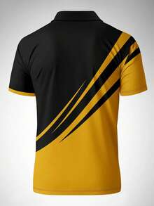 Men's Striped Short Sleeve Casual Commuter Polo Shirt, Spring/Summer - Multicolor - View 3