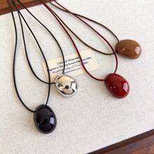 1pc Fashion Versatile Long Beaded Wax Rope Necklace, Influencer Style Necklace, High-End Collarbone Chain - Pendant Necklace - View 7