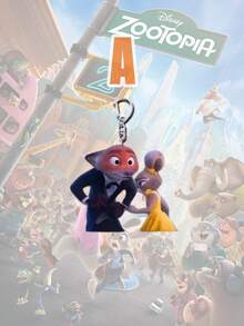 Popular Cartoon Keychain, Nick And Judy Plastic Keychain, Party Favor, Decorative Accessory - Purple - View 4