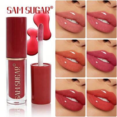  SAM SUGAR 6 Colores de Aceites Labiales Miniatura, Brillo Labial Hidratante y Nutritivo, Atenúa las Líneas de los Labios, Tinte Labial Hidratante