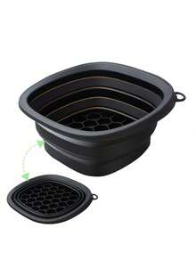 1个家用冰碗，硅胶面部冰疗浴盆，适用于户外，可折叠美容工具冰浴碗，内置冰格，便携式硅胶面部冰浴碗，用于冷疗、紧致肌肤和缓解痤疮，紧凑可折叠洗脸盆，适合日常居家和旅行使用。