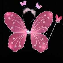 Butterfly Wing Costume With Wand And Tiara Set - Party And Fancy Dress - 淺粉紅色 - 查看 2