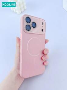 1个液态硅胶镜头保护大视窗手机壳，带纤薄磁环，纯色简约TPU软壳，内置镜头膜和凸起镜头保护，防震，兼容 17/17 Pro/17 Pro Max - 粉色 - 查看 1