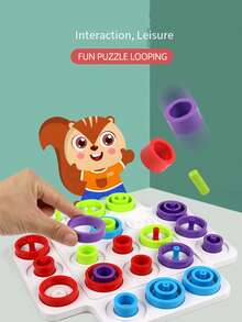 新款井字棋叠叠乐游戏，多人互动桌面挑战游戏玩具 - 彩色 - 查看 8