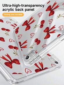 Cherry Style Silicone Cherry Bow Acrylic Crystal Protective Case, Compatible With Ipad Air 8(M4) 2026 (11-Inch), Air 8(M4) 2026 (13-Inch), 11/ 10/ 9/ Air 7/11 Inch/ Air 5/Kindle Paperwhite 11 Inch, Galaxy Tab A9 Plus, 3+Y Foldable Anti-Bend, Silicone Reinforced Corners, Auto Wake/Sleep, Pen Slot, Multi-Angle Stand Perfect Daily Protection, Spring Birthday Gift - Multicolor - View 5
