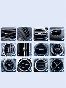 Shock-Proof Rotatable Multi-Function Car Phone Holder, Universal Type Non-Blocking Air Vent Mount - Black - View 4